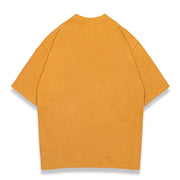 Washed street style plain T-shirt - Yellow