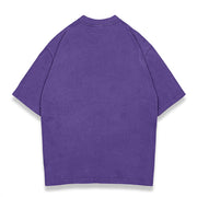 Washed street style plain T-shirt - Purple