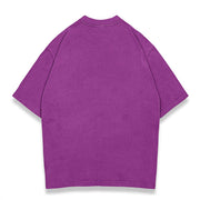 Washed street style plain T-shirt - Pink