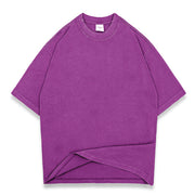 Washed street style plain T-shirt - Pink