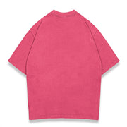 Washed street style plain T-shirt - Peach