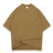 Washed street style plain T-shirt - Khaki