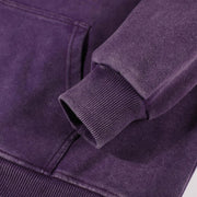 Street Loose Washed Hoodie-Purple